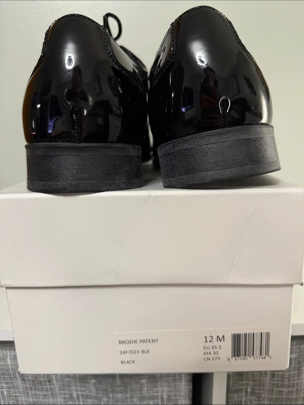 Calvin Klein Black Patent Lace-Up Dress Oxfords - Never Worn - NWOT